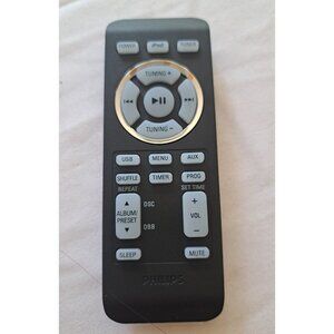 Philips DC912 Docking Entertainment System Remote Control‎ DC910 Black Gray